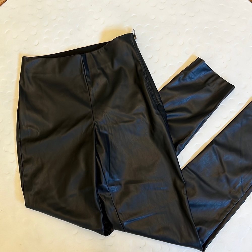 FRENCH CONNECTION Etta Recycled Vegan Leather Skinny Trousers- Size 2